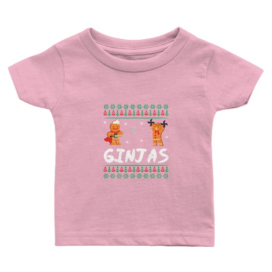 Funny Ginjas Gingerbread Ninjas Funny Ugly Christ Baby T Shirts
