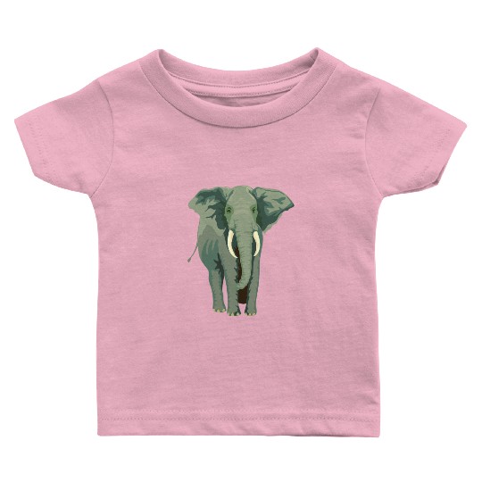 Elephant Face Funny Baby T Shirts - Funny Animal Face Lover