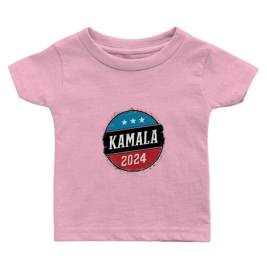 Kamala Harris 2024 Retro Button Election Baby T Shirts