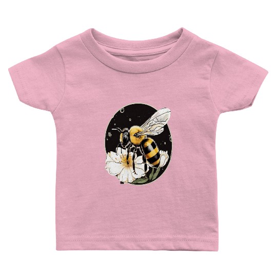 Bumble Bee on a Flower in a Bubble Baby T Shirts