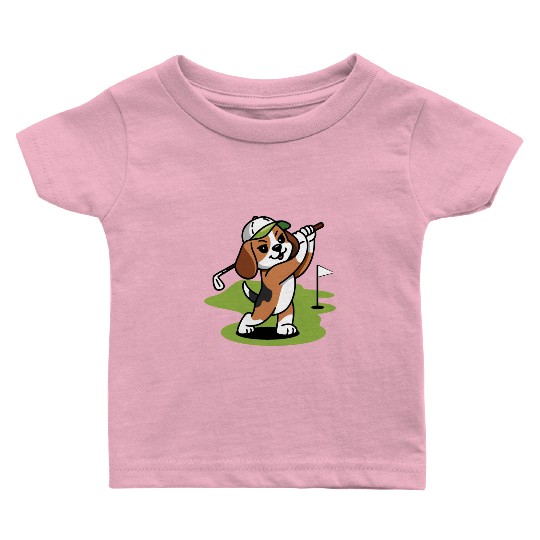 beagle dog golf Baby T Shirts