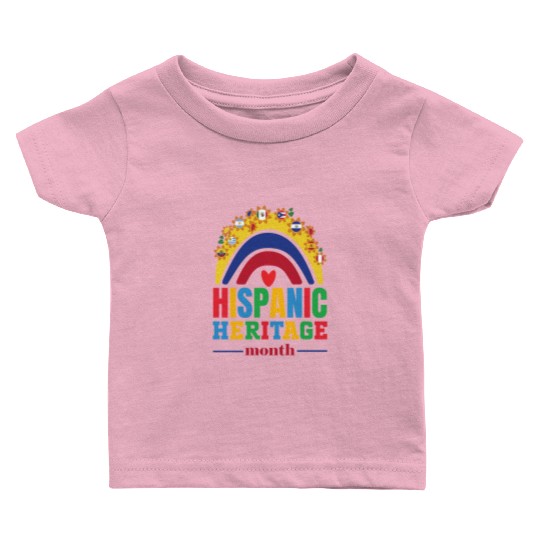Hispanic heritage month flags colorful rainbow col Baby T Shirts
