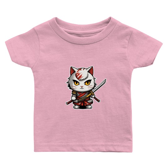 ninja cat with a katana 2 Baby T Shirts