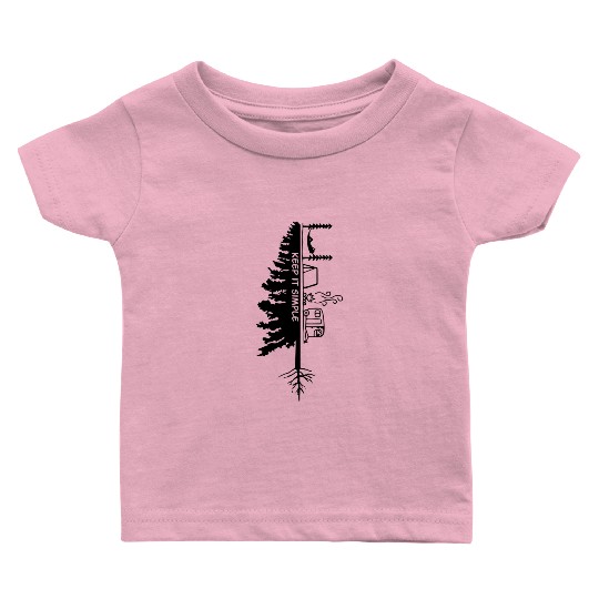 Keep It Simple Camping Tree Baby T Shirts