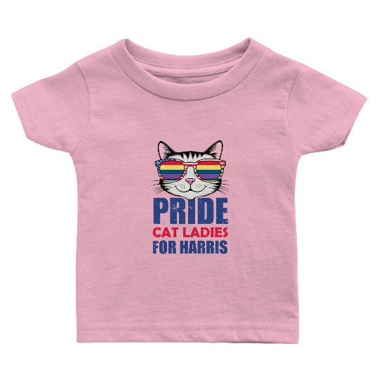 pride cat for harris america usa election Baby T Shirts