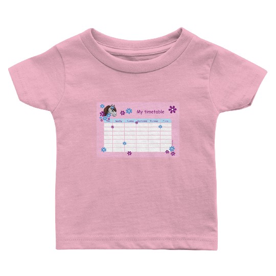 Timetable for Kids - Pony Flowers pink Baby T Shirts