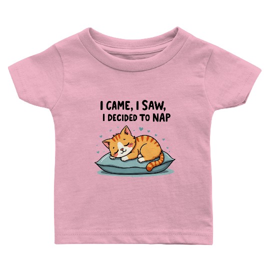 Cute Cat Nap Lover Funny Sleepy Naptime Humor Baby T Shirts
