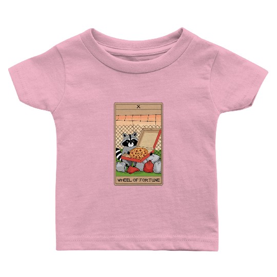 Wheel of Fortune Raccoons Tarot Card Baby T Shirts