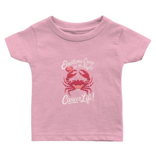 Emotions Creep in the Night Cancer Zodiac Sign Baby T Shirts