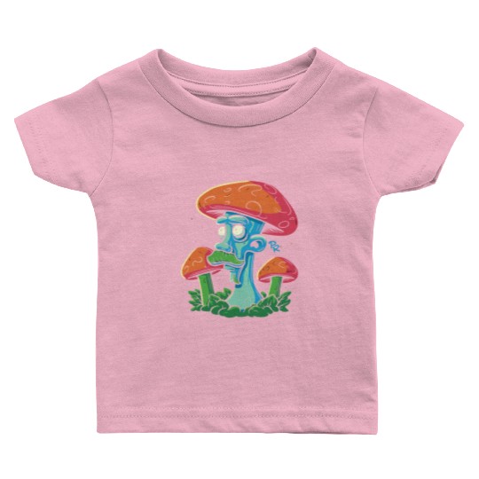 Mushroom Moustache Man – Trippy Fungi Art Baby T Shirts