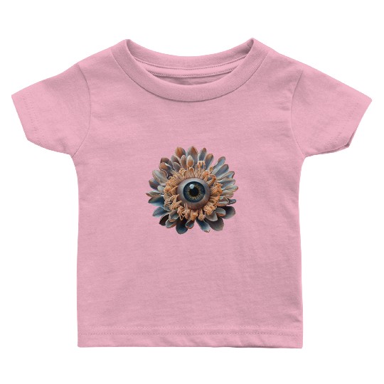 Weirdcore Aesthetic Flower Human Eyeball Strangeco Baby T Shirts