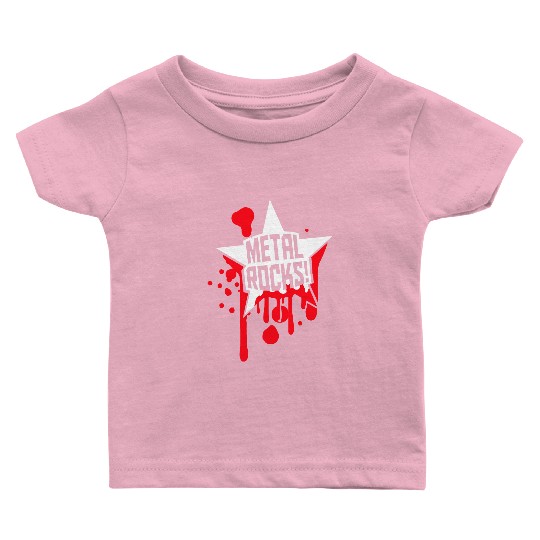 Heavy Metal Rocks Hard Rock Music Graffiti Star Baby T Shirts