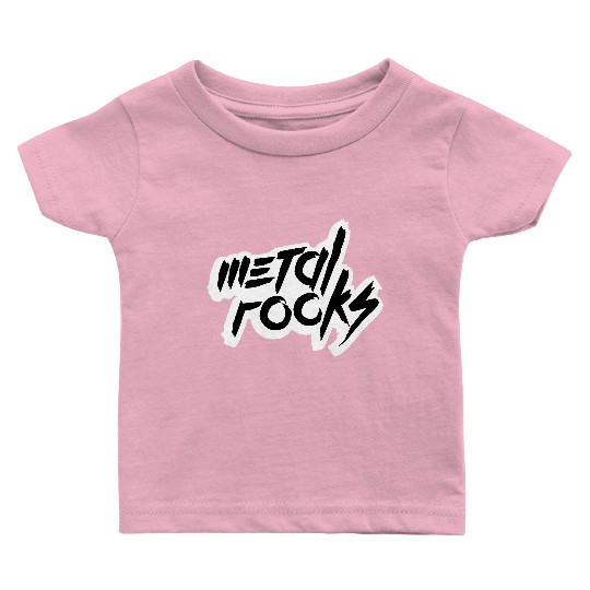 Heavy Metal Rocks Hard Rock Music Text Quote Logo Baby T Shirts