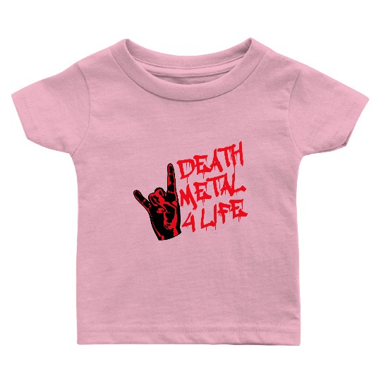 Heavy death metal 4 life hand gesture graffiti fun Baby T Shirts