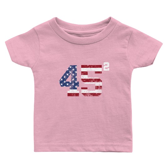 Trump 45 Squared Second Term USA Vintage Baby T Shirts