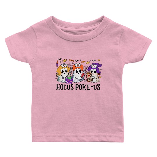 Hocus Poke us Witch Nurse Halloween Baby T Shirts