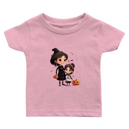 Mother and Daughter Halloween Trick-or-Treat Fun Baby T Shirts