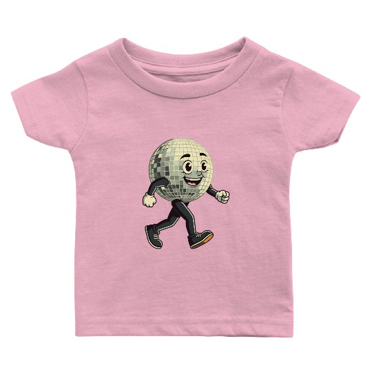 Disco Ball Walking - Retro Funk in Motion Baby T Shirts