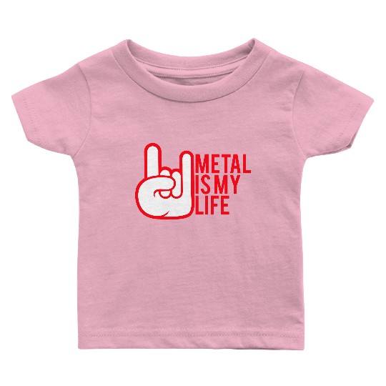 Heavy Metal Is My Life Hard Rock Music Text Quote Baby T Shirts