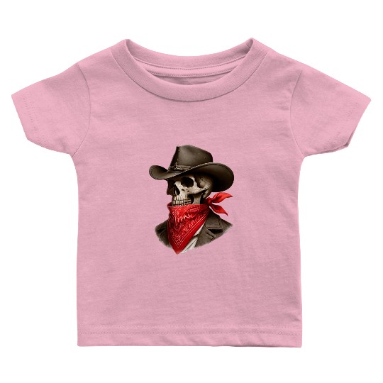 Cowboy Skeleton Skull Bandit Baby T Shirts