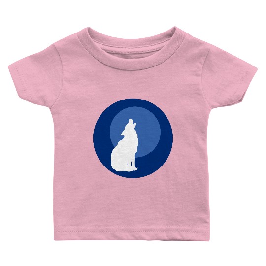 Wolf Moon Nature Vector Baby T Shirts