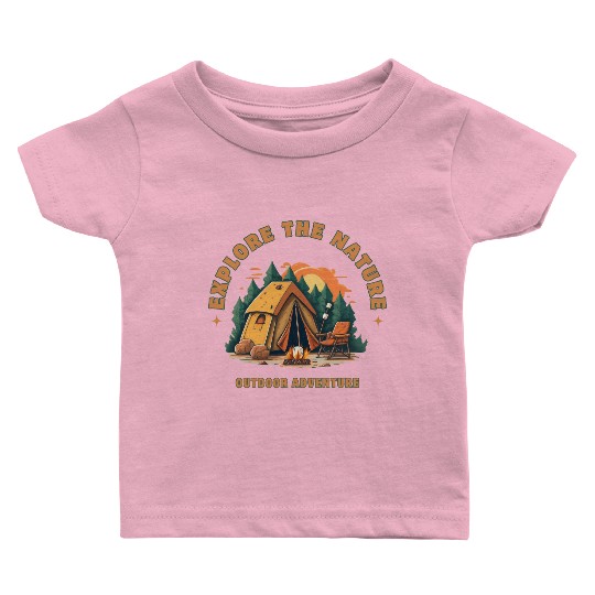camping, nature, forest, camping trip, adventure, Baby T Shirts