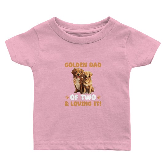 Golden Retriever Golden Dad Of Two Baby T Shirts