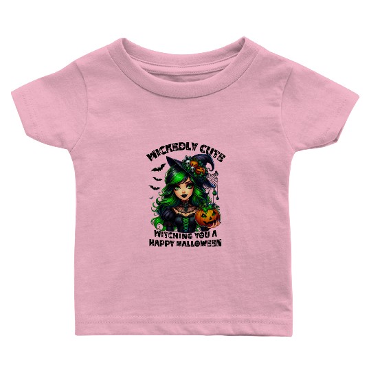 Halloween Wicked Cute Green Witch Baby T Shirts
