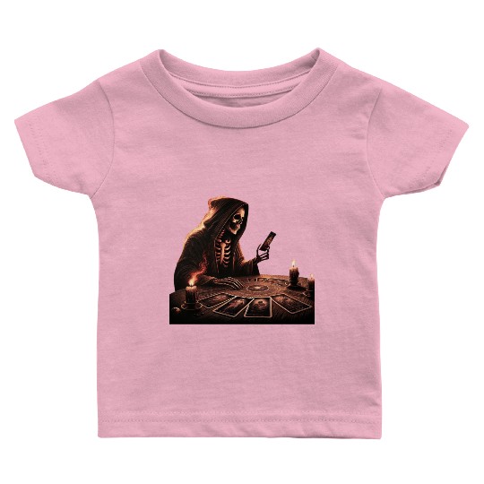 Skeleton looking tarot cards Baby T Shirts