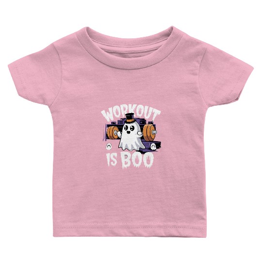 Workout Is Boo Gym Fitness Halloween Top Baby T Shirts