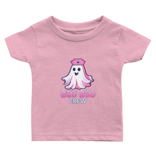 Boo Boo Crew Nurse Pink Ghost Halloween Costume Baby T Shirts