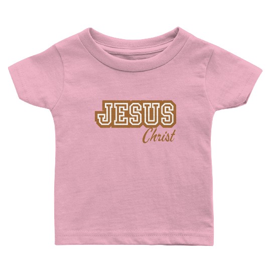 Letterman Tan Jesus Baby T Shirts