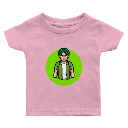 Green Angry Boy Gaming Mascot Avatar Baby T Shirts