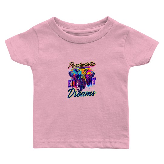 Elephant Psychedelic Elephant Dreams Baby T Shirts