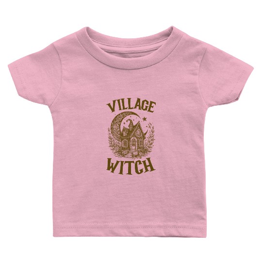Village Witch Salem Vintage Halloween Baby T Shirts