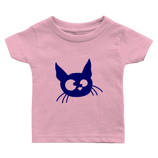 Crazy Cat Squinting Funny Eyes Grimace Fun Cartoon Baby T Shirts