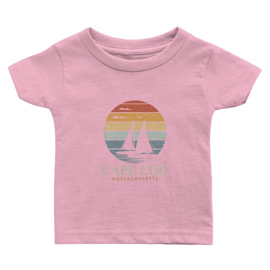 Cape Cod Vintage SunsetMassachusetts Sailing Baby T Shirts