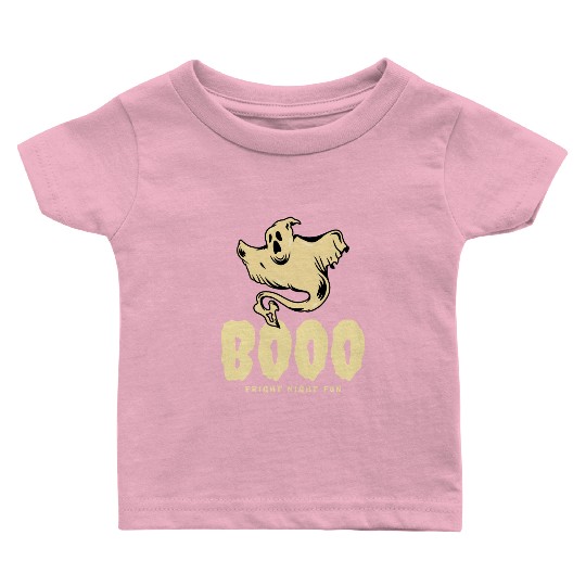 BOOO Fright Night Fun Ghost Halloween Baby T Shirts