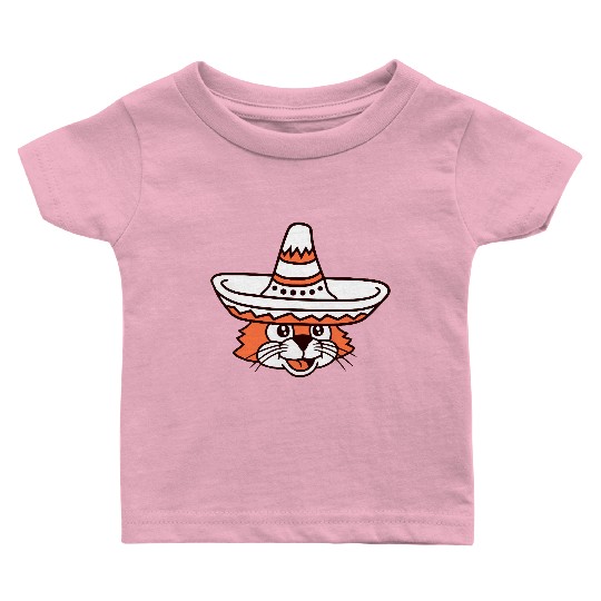 Sombrero Hat Cat Funny Cool Mexican Culture Kitten Baby T Shirts