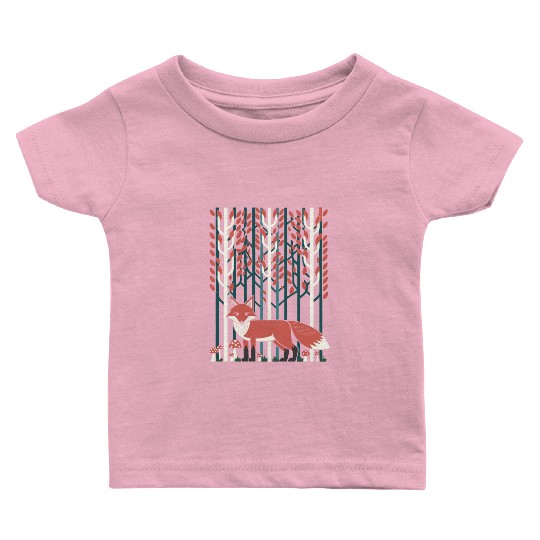 Cottagecore Fox in enchanting Forest Baby T Shirts