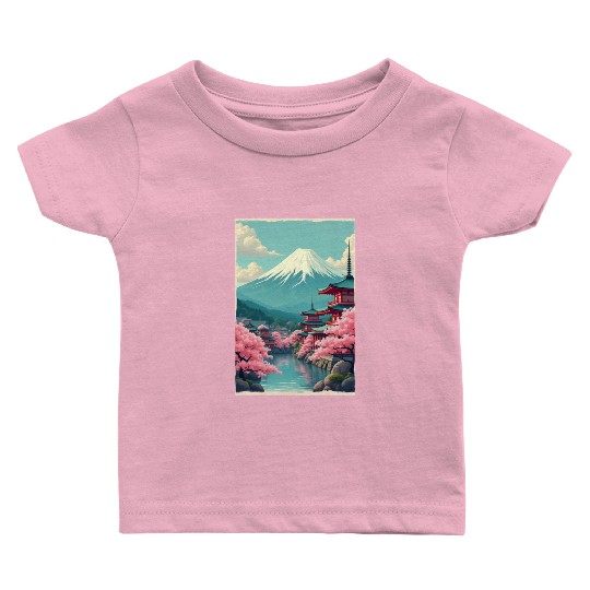 Serenity Beneath Mount Fuji Baby T Shirts