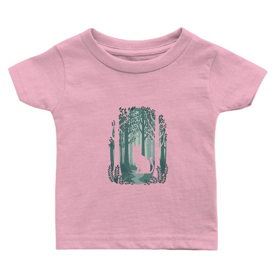 Cottagecore enchanting Forest Cat Baby T Shirts