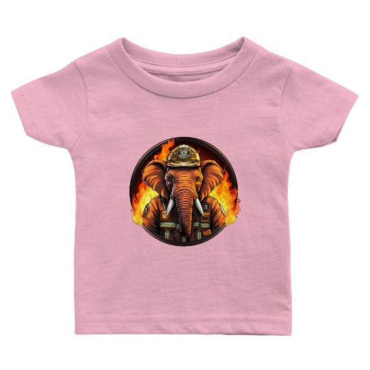 Fireman elephant Baby T Shirts