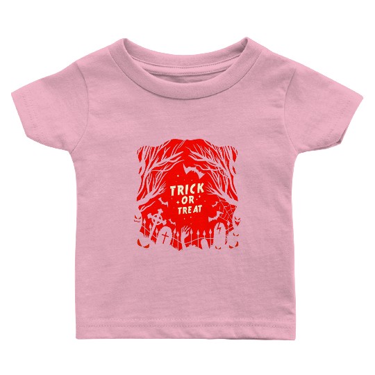 Trick or Treat Graveyard Baby T Shirts