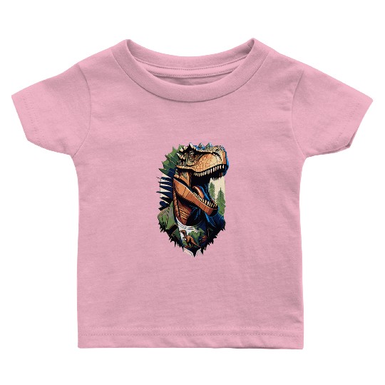 Tyrannosaurus style - Cool Raptor in Jacket Baby T Shirts
