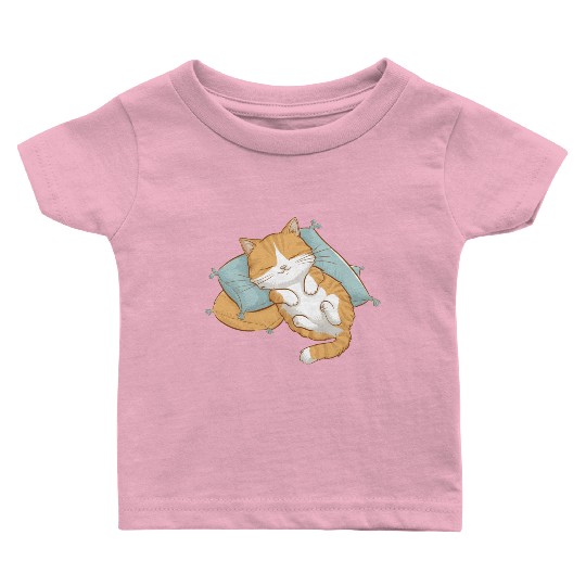 Cozy Cat Nap Baby T Shirts