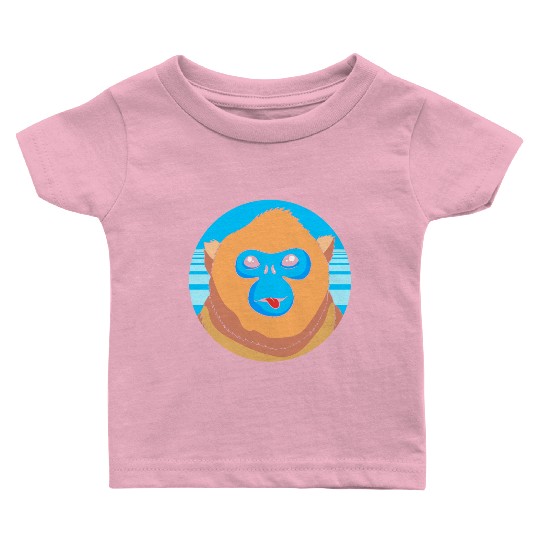 Monkey Lover Cute Snub Nosed Monkey Face Baby T Shirts