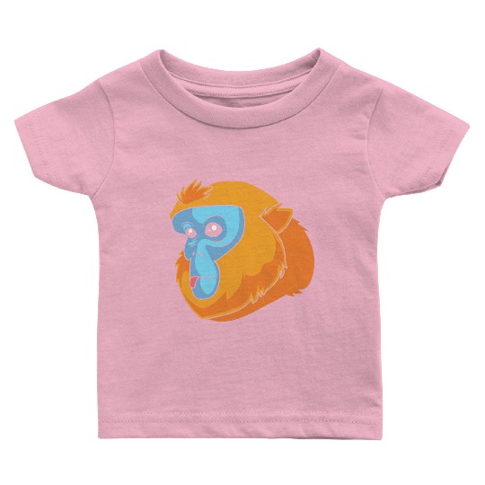 Monkey Lover Golden Snub Nosed Monkey Face Baby T Shirts