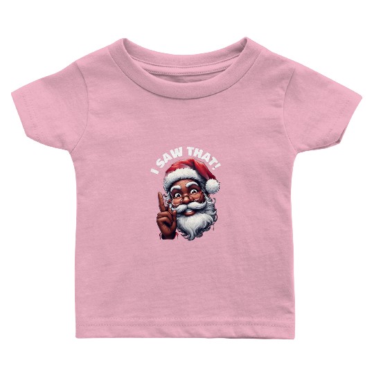 Santa's Watching Festive African American Santa Baby T Shirts