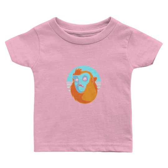 Funny Monkey Face Golden Snub Nosed Monkey Baby T Shirts